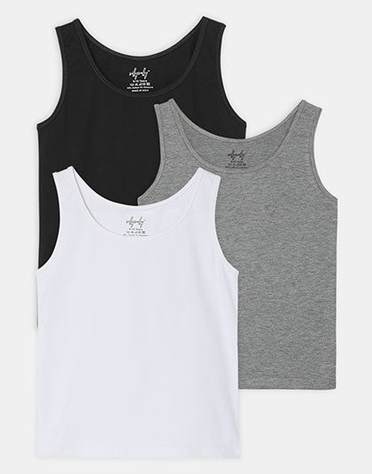 Pack of 3 Girls Vests. Stretchable fabric