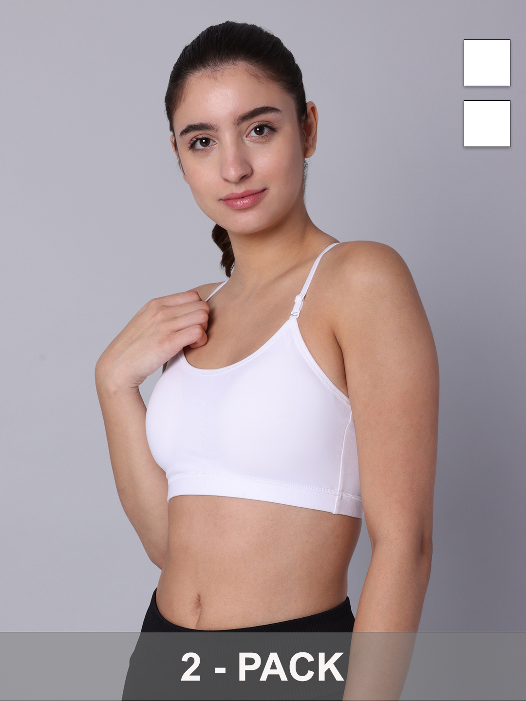 Pack of 2 White Padded Bralette