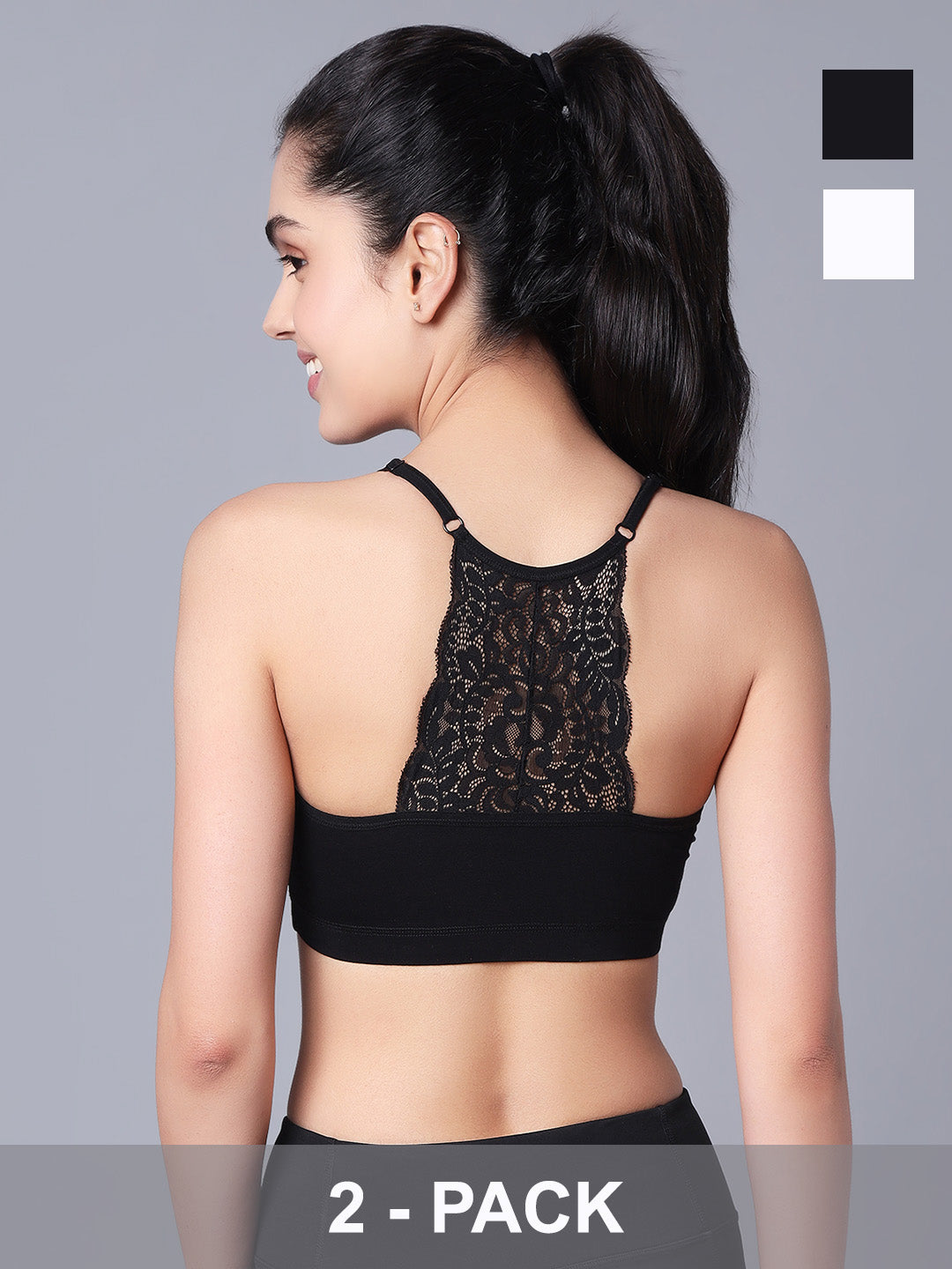 'Back Talk' Crop Top Padded Bra (Pack of 2)