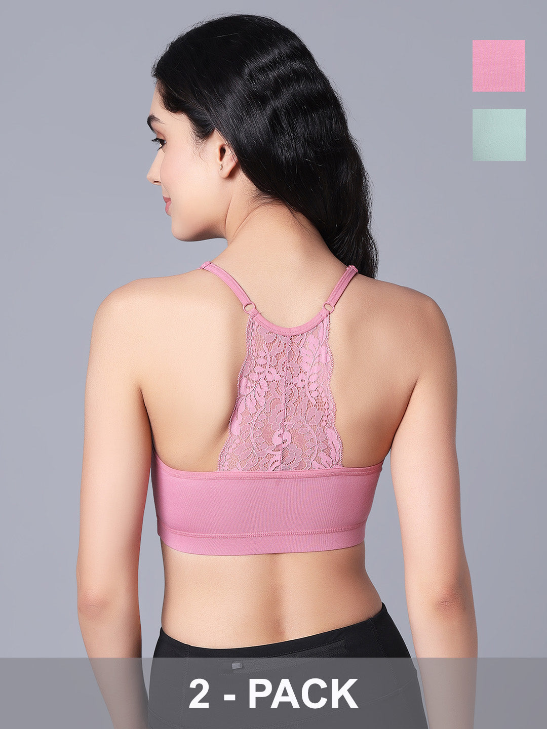 'Back Talk' Crop Top Padded Bra (Pack of 2)