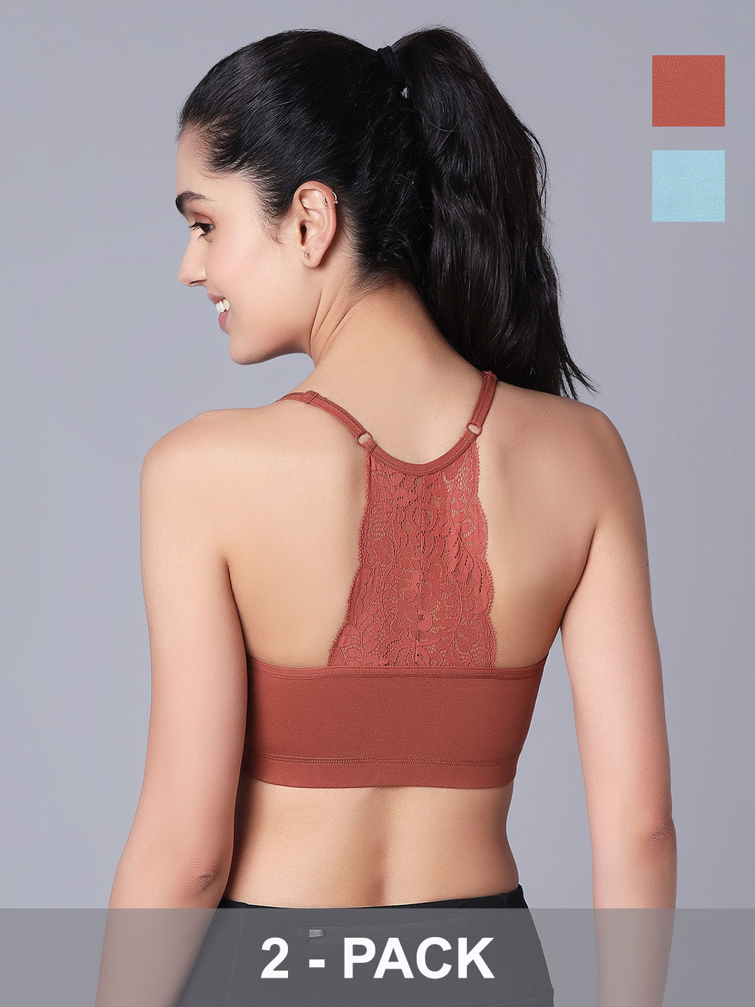 'Back Talk' Crop Top Padded Bra (Pack of 2)