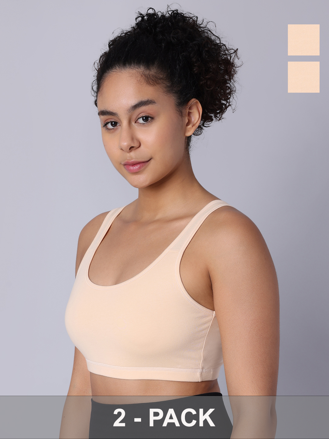 Pack of 2 Double Layered Skin Active Bra. Non Padded, Non Wired
