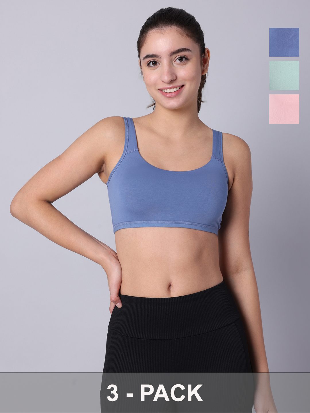 Pack of 3 Multi Padded Sports Bra