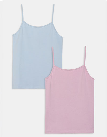 Pack of 2 Girls Multicolor Non Padded Camisole
