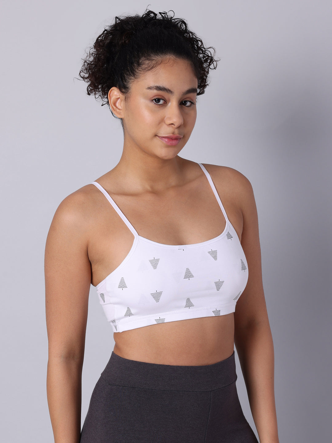 Pack of 3 Double Layered Printed Sports Bra. Non Padded, Non Wired