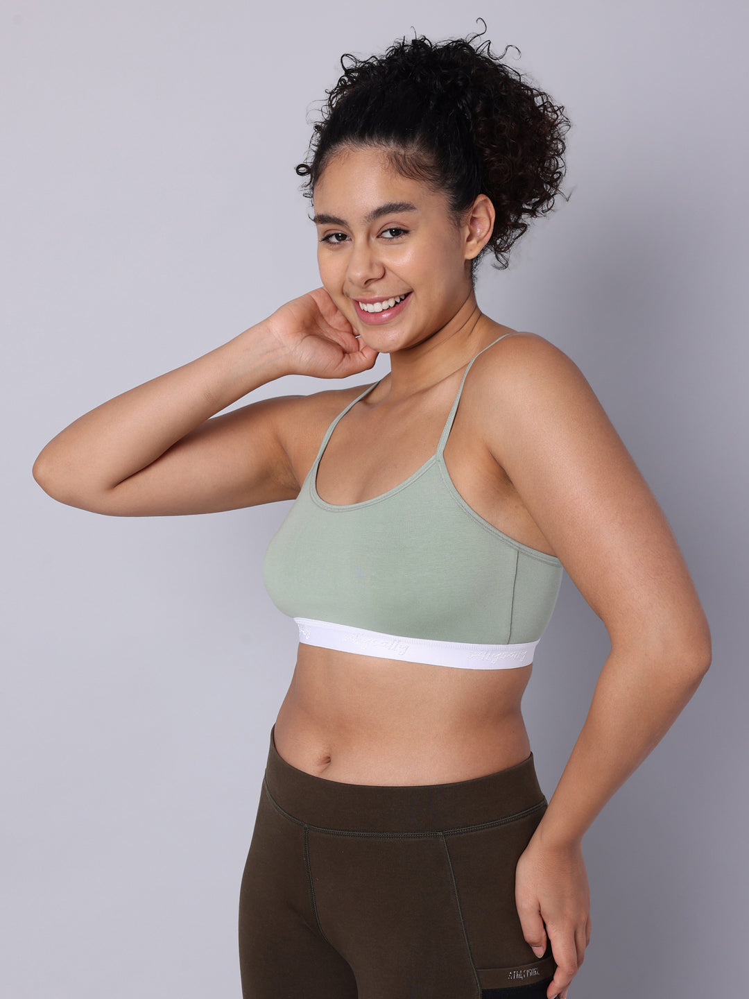 Pack of 3 Double Layered Multicolor Sports Bra. Non Padded, Non Wired