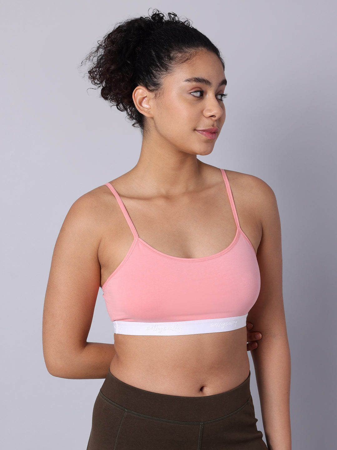 Pack of 3 Double Layered Multicolor Sports Bra. Non Padded, Non Wired