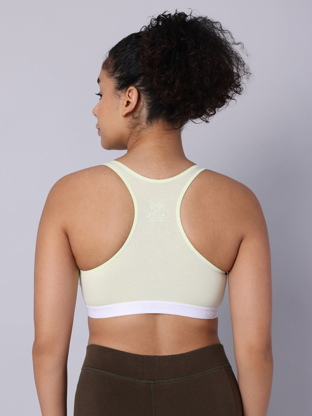 Pack of 4 Double Layered Multicolor Racerback Bra. Non Padded, Non Wired
