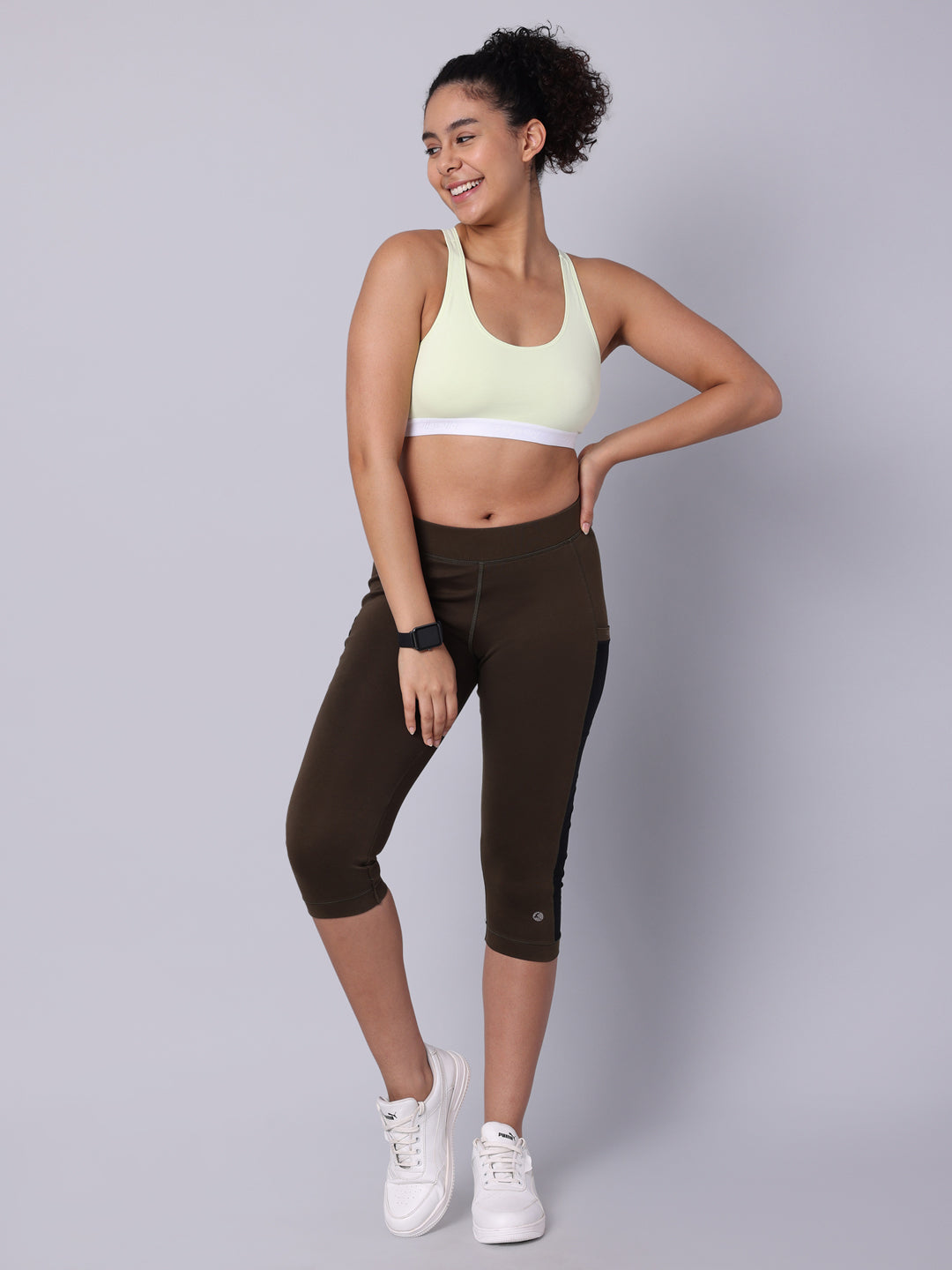 Pack of 3 Double Layered Multicolor Racerback Bra. Non Padded, Non Wired