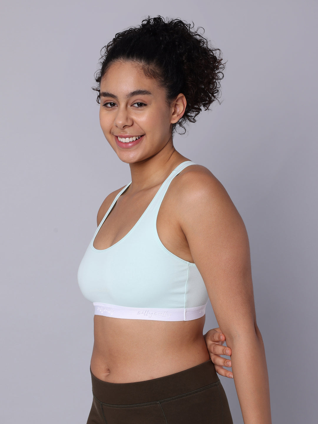 Pack of 3 Double Layered Multicolor Racerback Bra. Non Padded, Non Wired