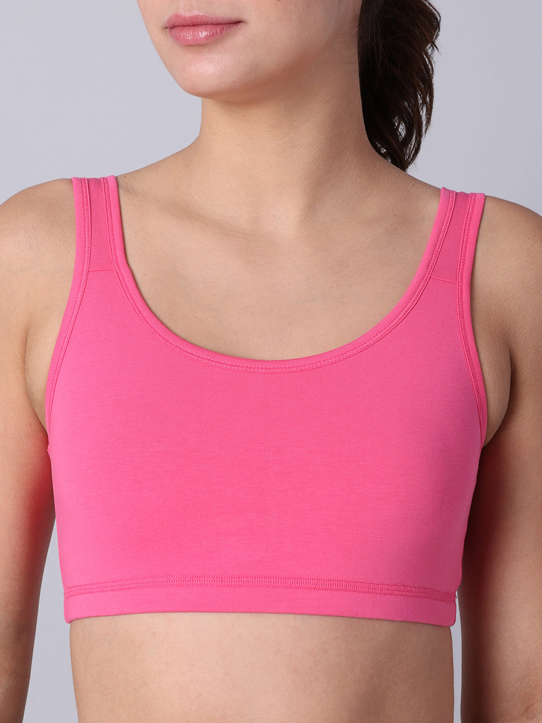 Pack of 2 Double Layered Multicolor Active Bra. Non Padded, Non Wired