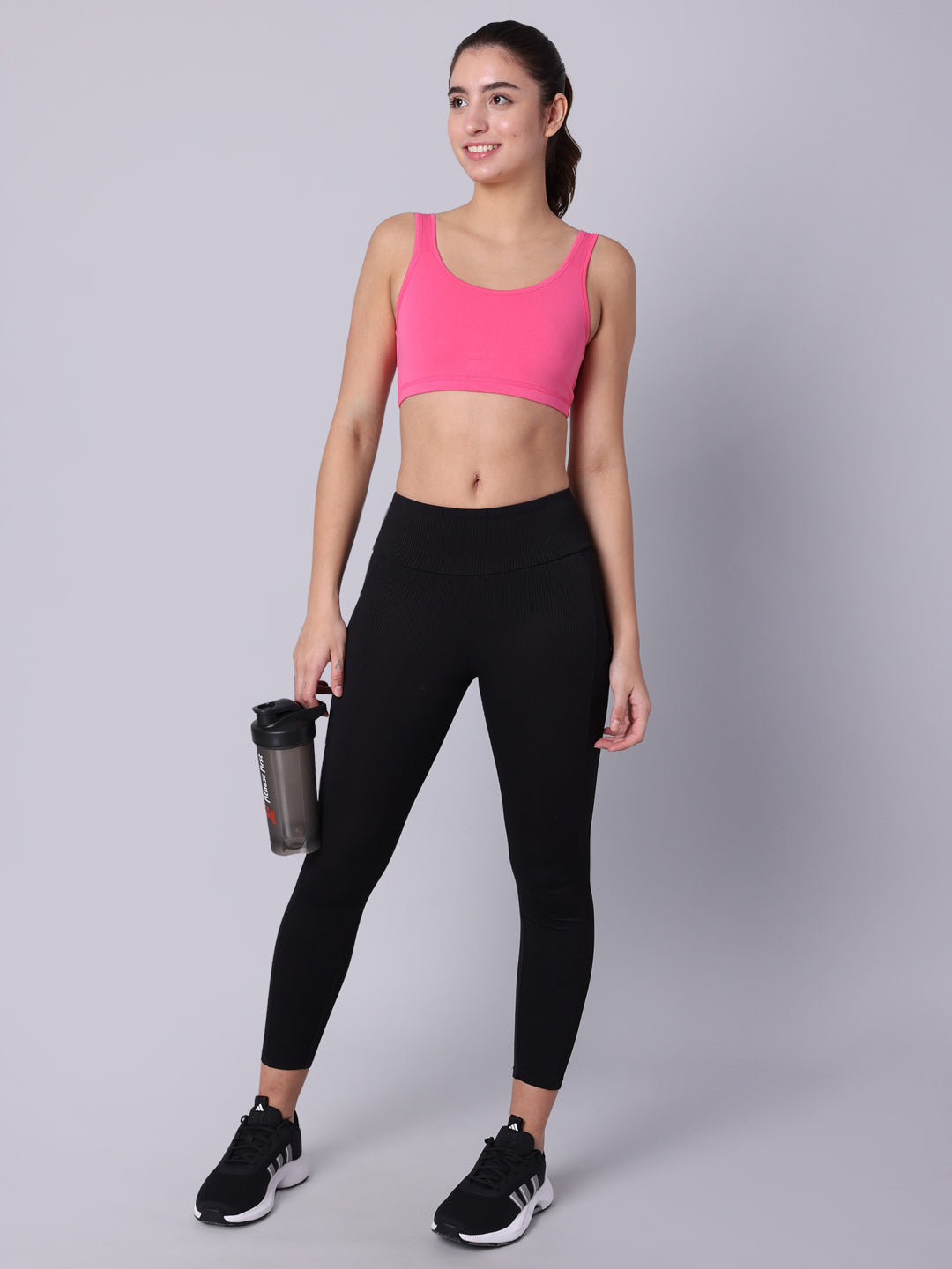 Pack of 2 Double Layered Multicolor Active Bra. Non Padded, Non Wired