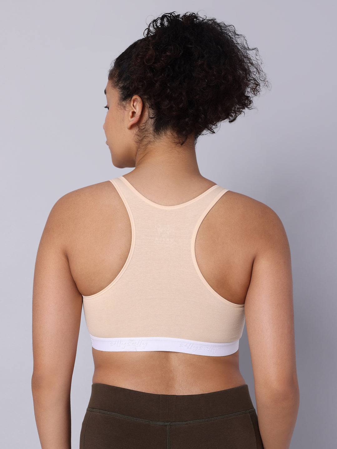 Pack of 4 Double Layered Multicolor Racerback Bra. Non Padded, Non Wired
