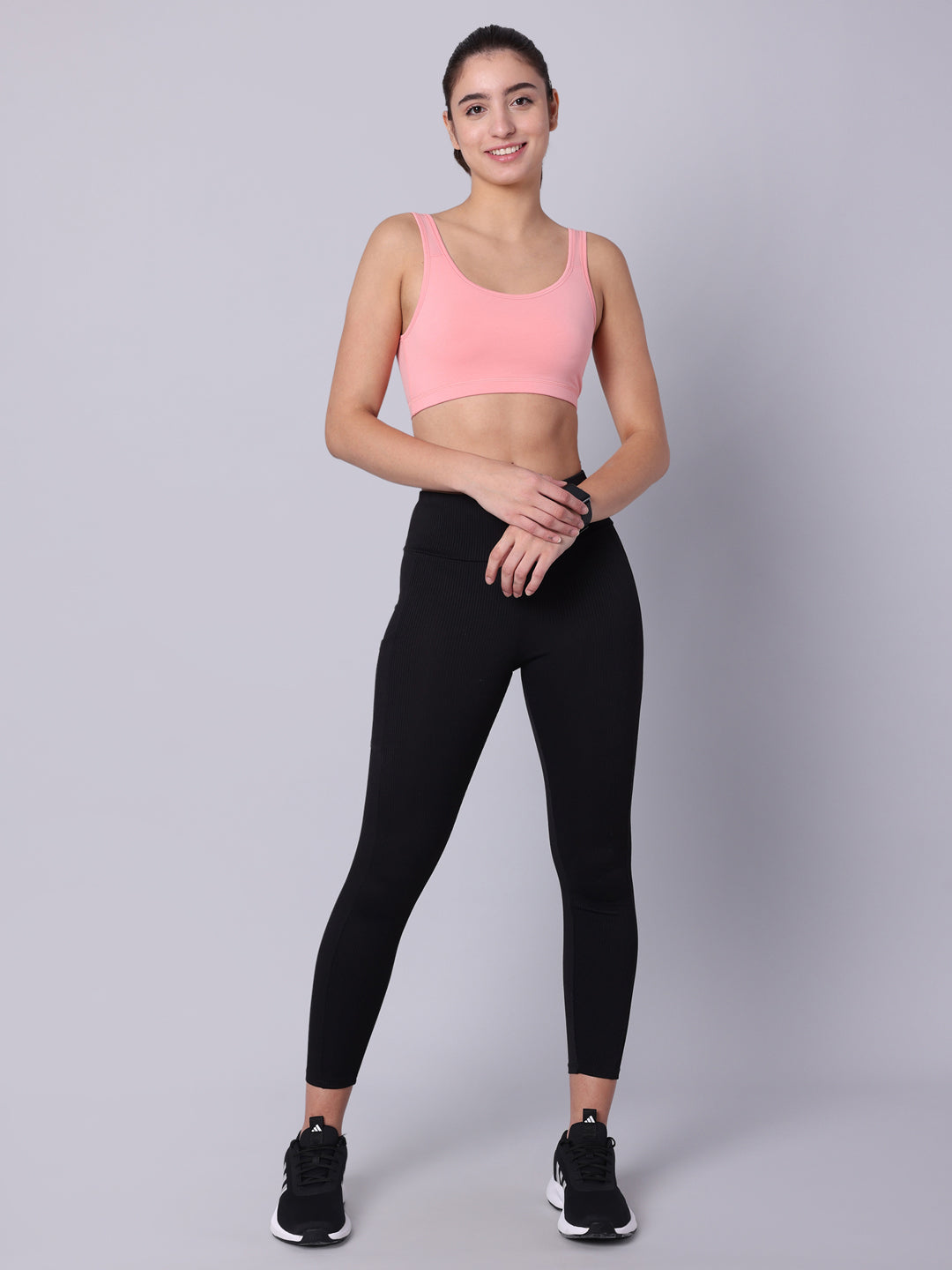Pack of 2 Double Layered Multicolor Active Bra. Non Padded, Non Wired