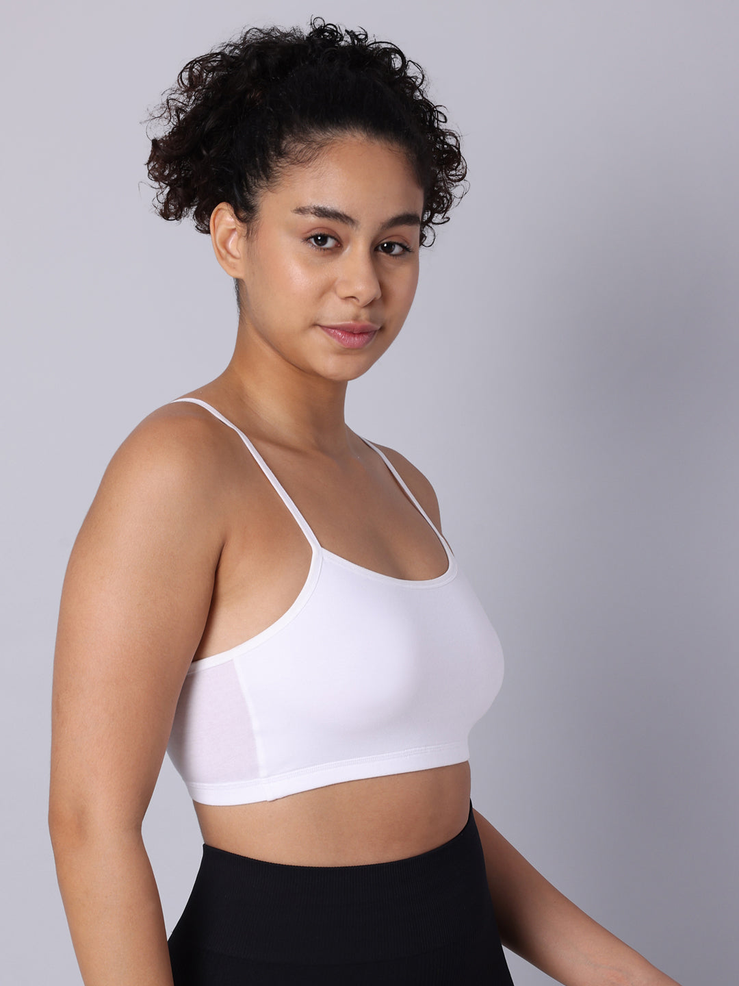 Pack of 3 Double Layered White Sports Bra. Non Padded, Non Wired