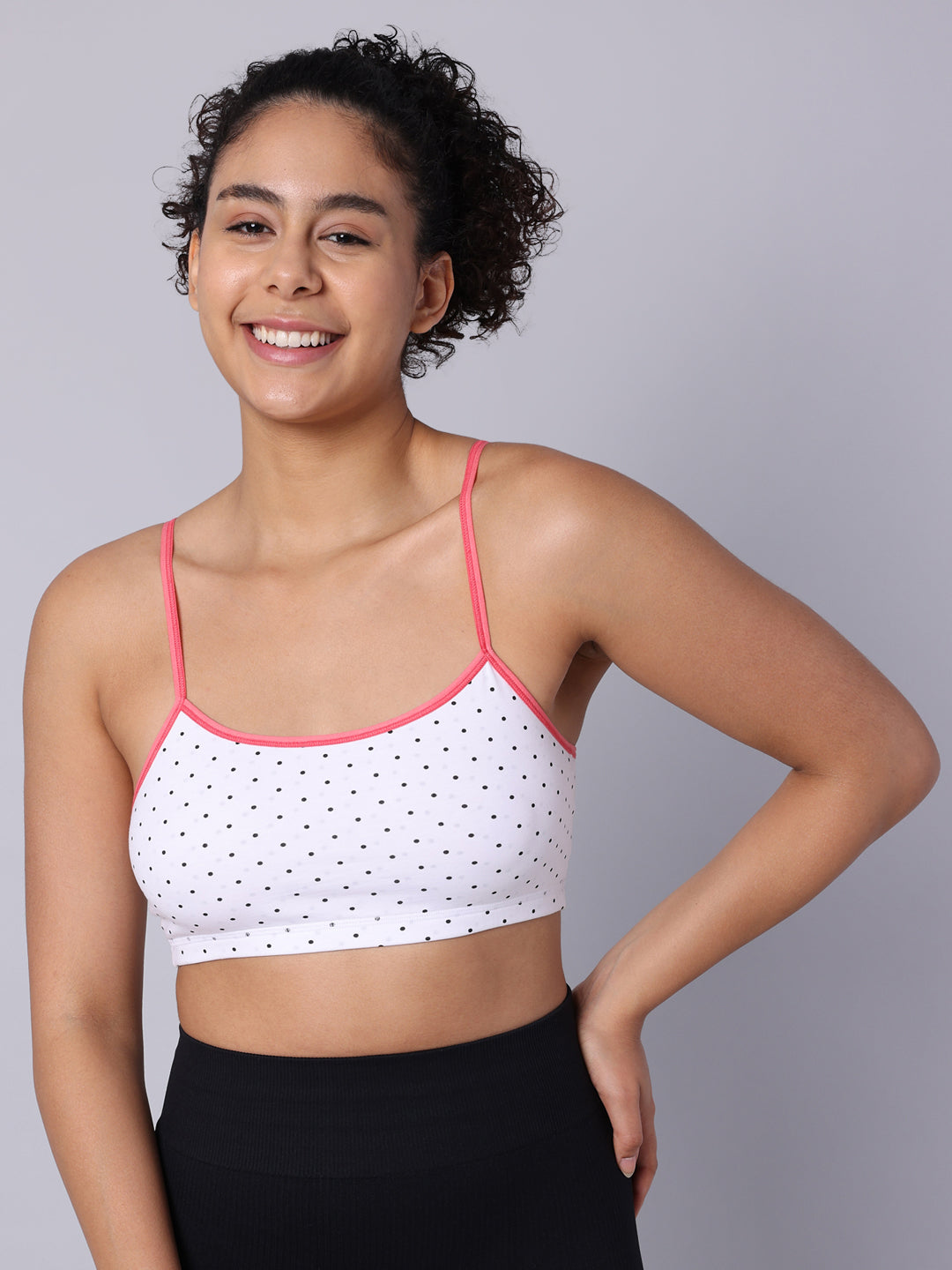 Pack of 3 Double Layered Printed Sports Bra. Non Padded, Non Wired