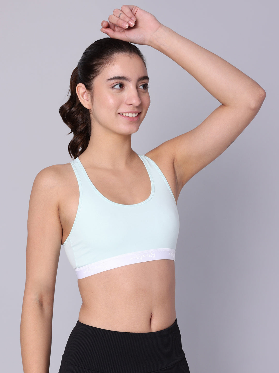 Pack of 4 Double Layered Multicolor Racerback Bra. Non Padded, Non Wired