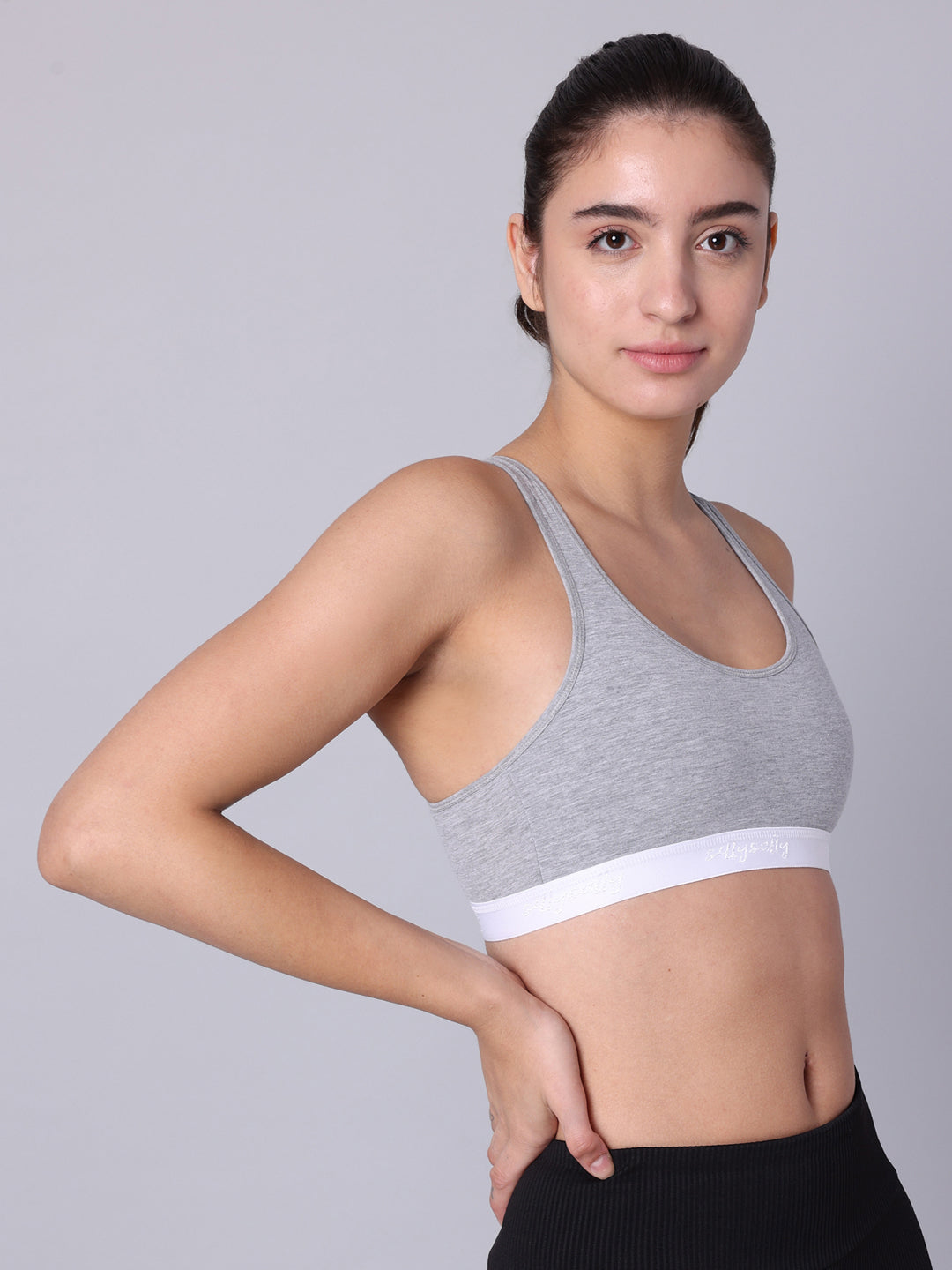 Pack of 4 Double Layered Multicolor Racerback Bra. Non Padded, Non Wired