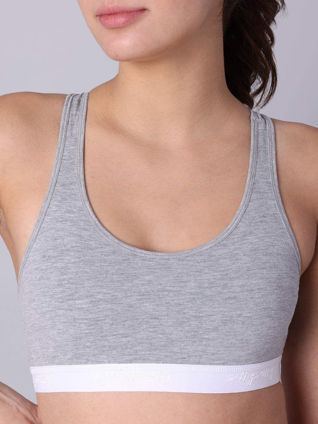 Pack of 4 Double Layered Multicolor Racerback Bra. Non Padded, Non Wired