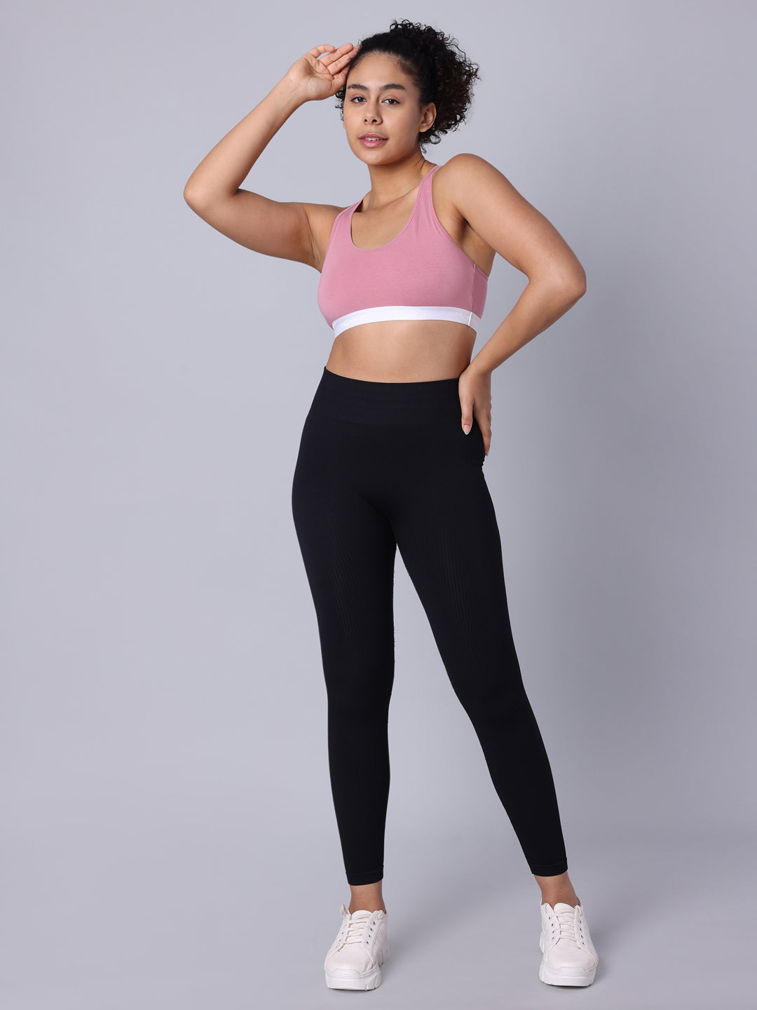Pack of 2 Double Layered Multicolor Racerback Bra. Non Padded, Non Wired