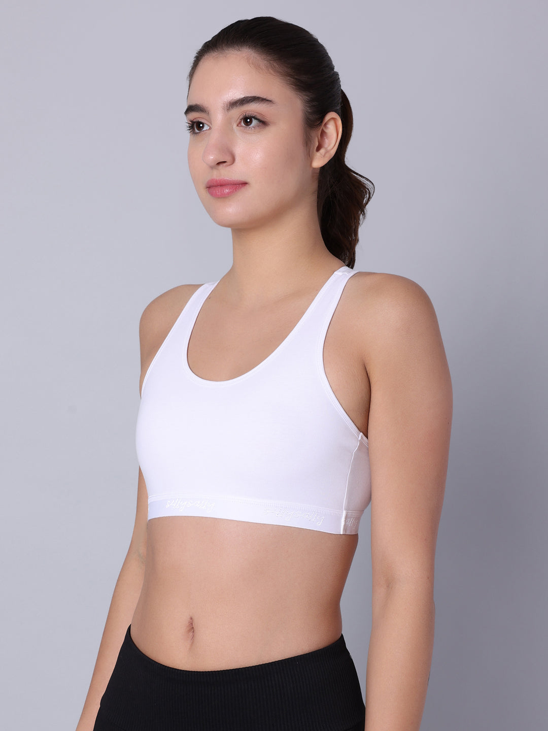 Pack of 3 Double Layered Multicolor Racerback Bra. Non Padded, Non Wired