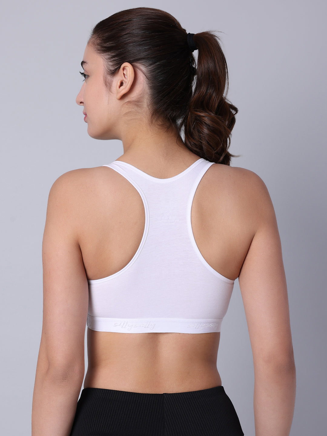 Pack of 4 Double Layered Multicolor Racerback Bra. Non Padded, Non Wired