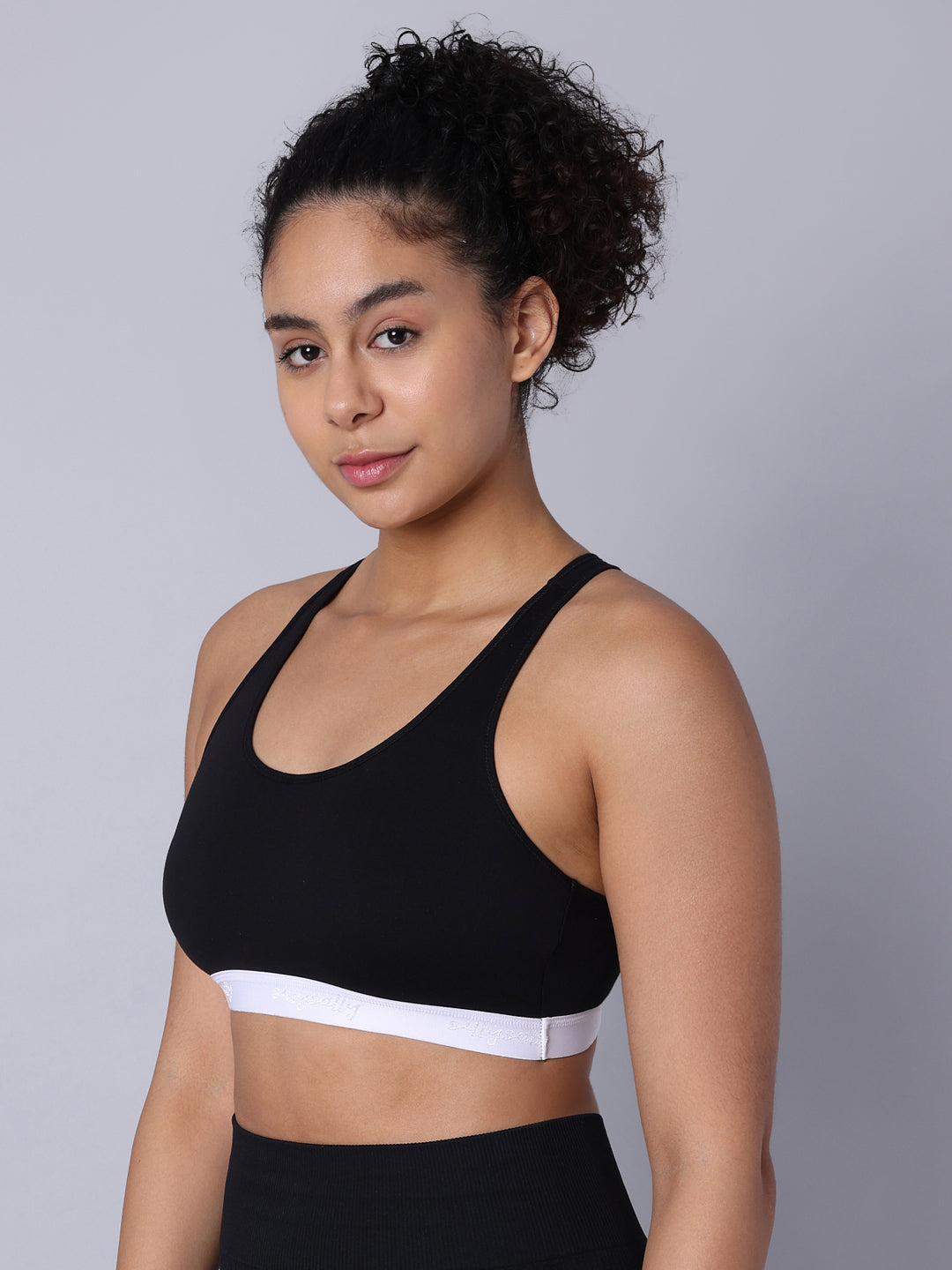 Pack of 4 Double Layered Multicolor Racerback Bra. Non Padded, Non Wired