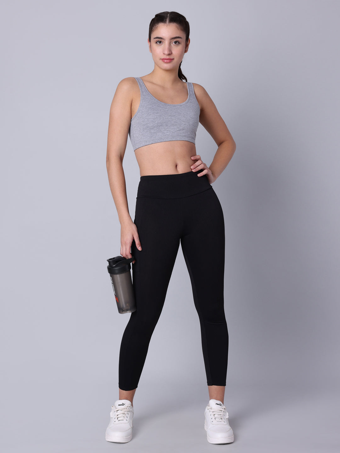 Pack of 3 Double Layered Multicolor Active Bra. Non Padded, Non Wired