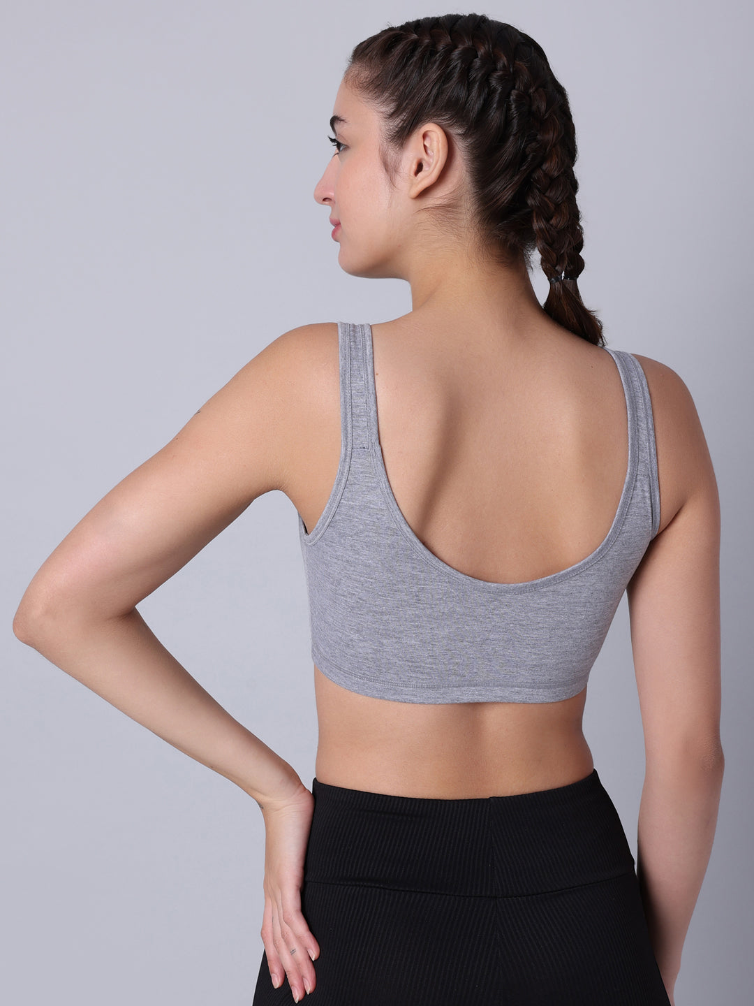 Pack of 3 Double Layered Multicolor Active Bra. Non Padded, Non Wired