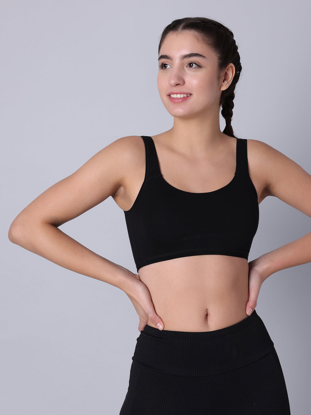Pack of 1 Black Padded Sports Bra