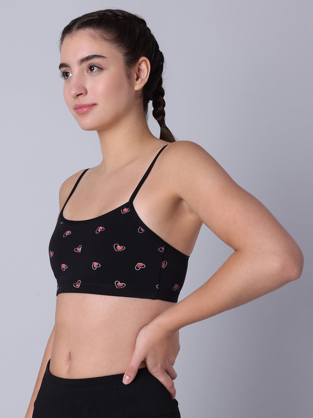 Pack of 3 Double Layered Printed Sports Bra. Non Padded, Non Wired