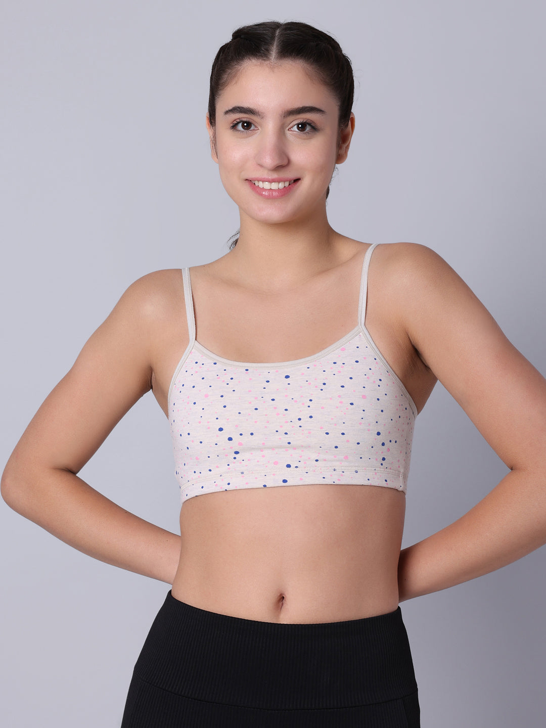 Pack of 2 Double Layered Printed Sports Bra. Non Padded, Non Wired