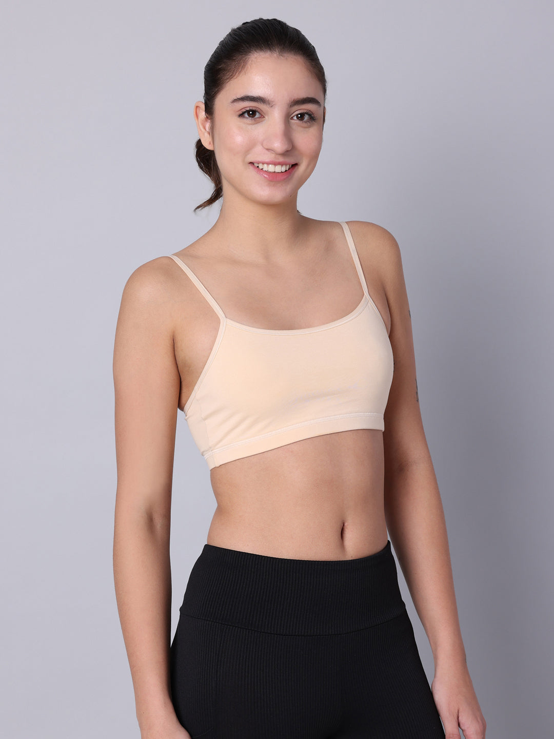 Pack of 4 Double Layered Multicolor Sports Bra. Non Padded, Non Wired
