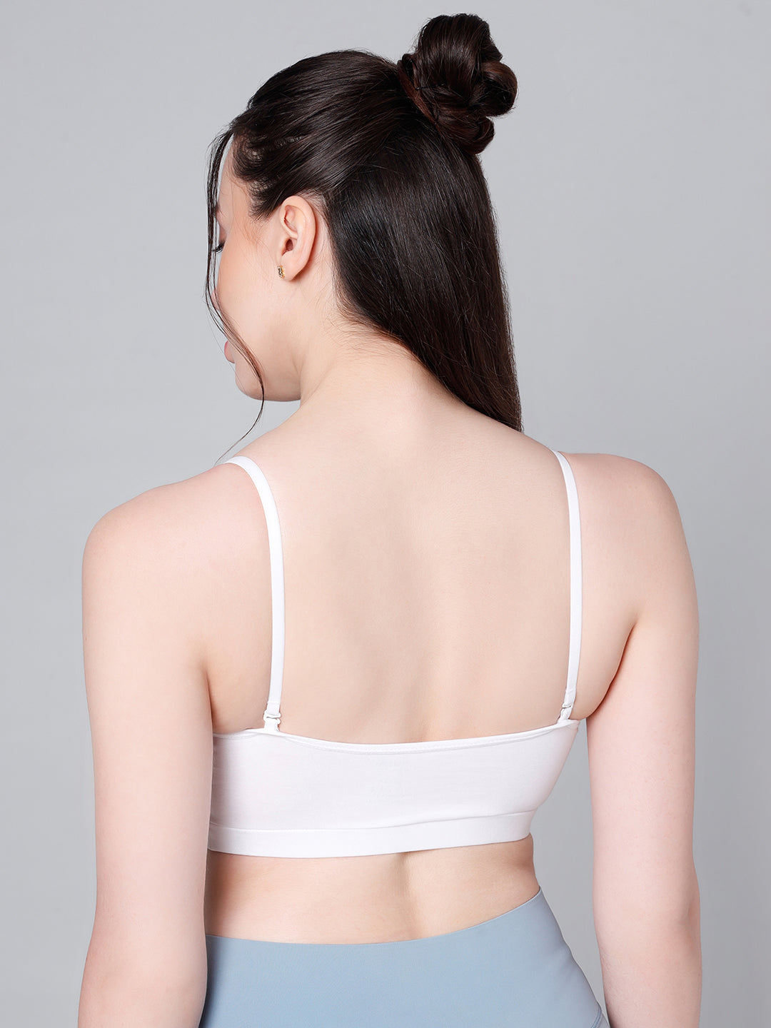 Cotton Stretch Padded Wire-Free Triangle Bra - V-Neck Everyday Comfort - White & Black - Pack of 2