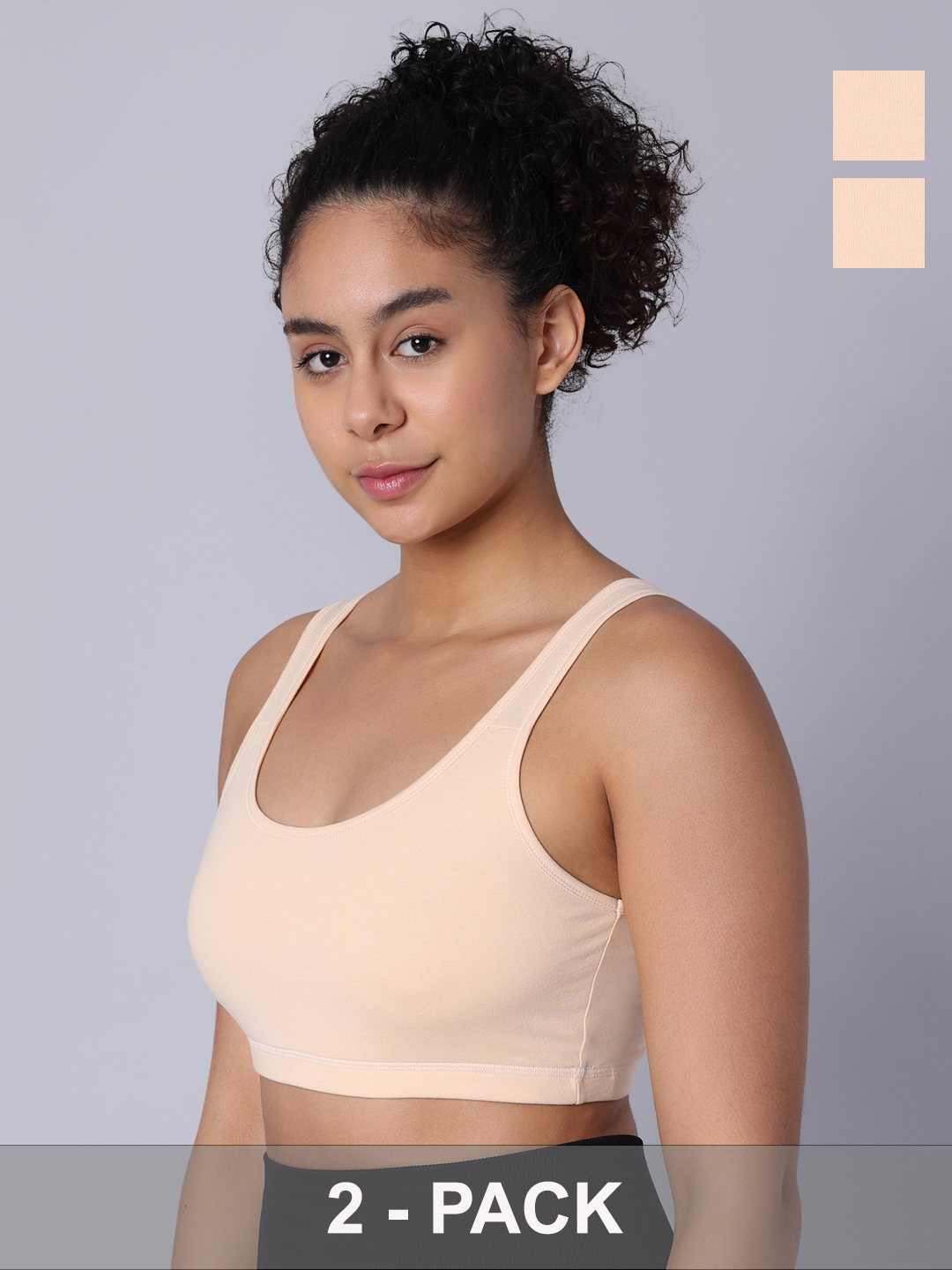 Pack of 2  Double Layered Skin Active Bra. Non Padded, Non Wired