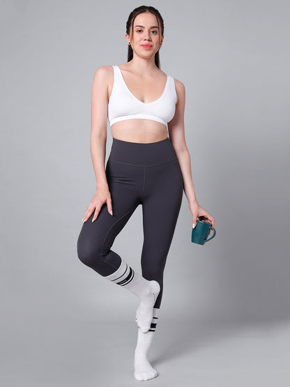 Wire-Free Padded Triangle Sports Bra - Everyday Comfort - White & Black - Pack of 2