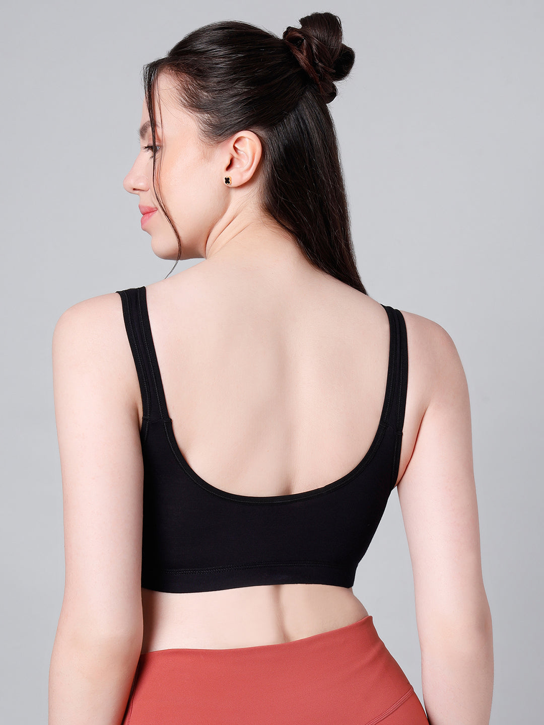 Wire-Free Padded Triangle Sports Bra - Everyday Comfort - White & Black - Pack of 2