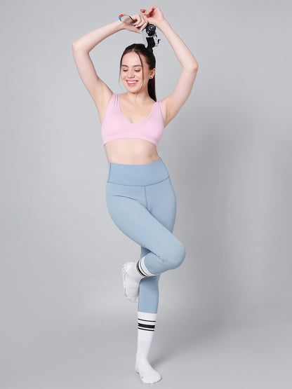 Wire-Free Padded Triangle Sports Bra - Everyday Comfort - Lavender