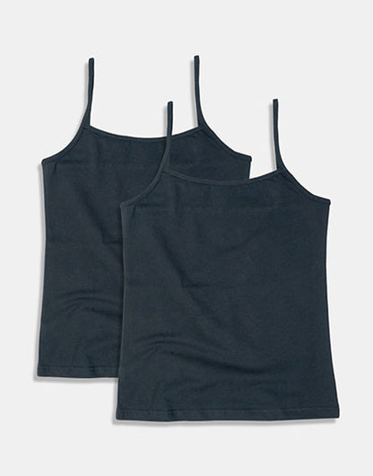 Pack of 2 Girls Black Non Padded Camisole