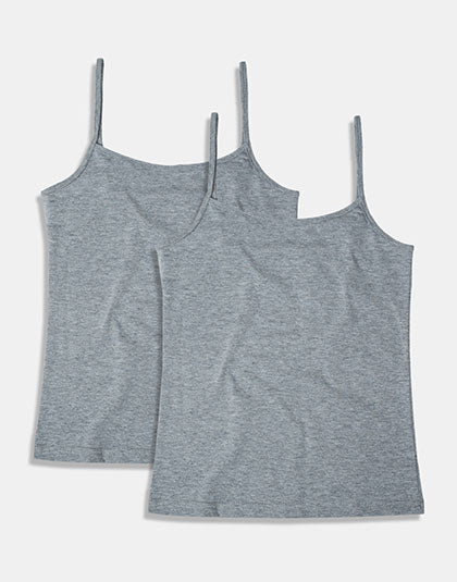 Pack of 2 Girls Grey Melange Non Padded Camisole