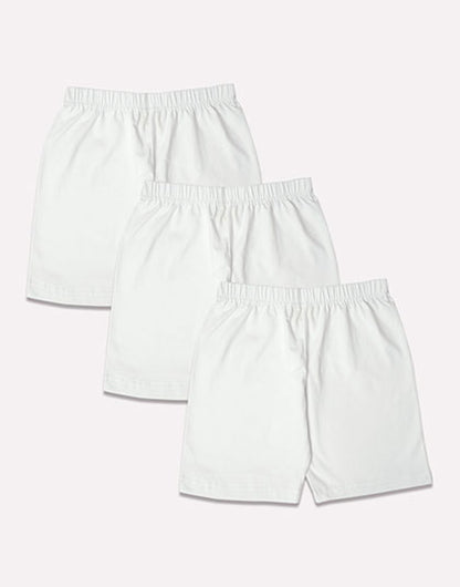 Girls Pack of 3 White Innerwear Shorts