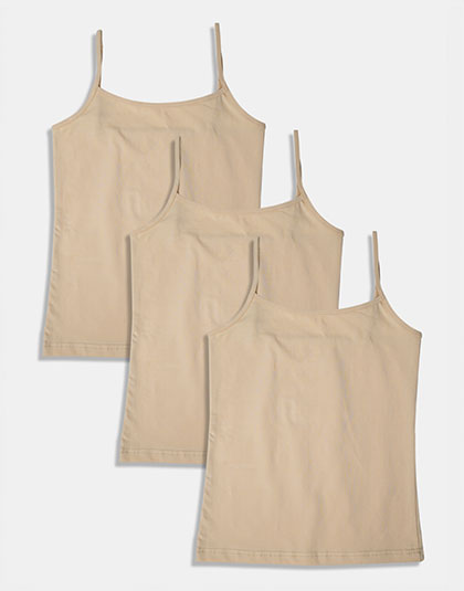 Pack of 3 Girls Skin Non Padded Camisole