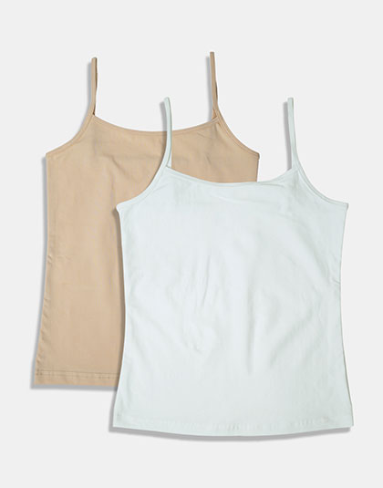 Pack of 2 Girls Multicolor Non Padded Camisole