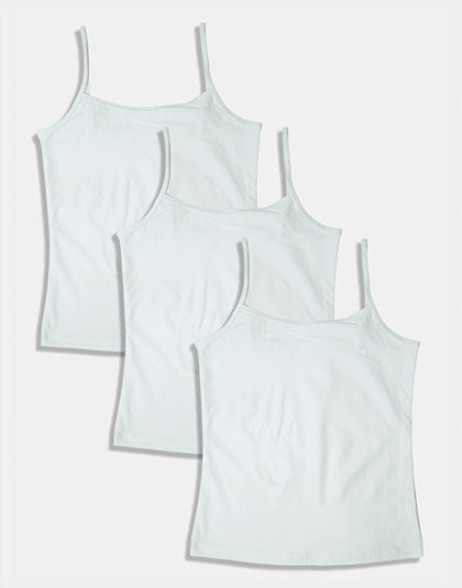 Pack of 3 Girls White Non Padded Camisole