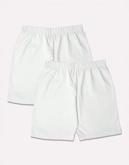 Girls Pack of 2 White Innerwear Shorts