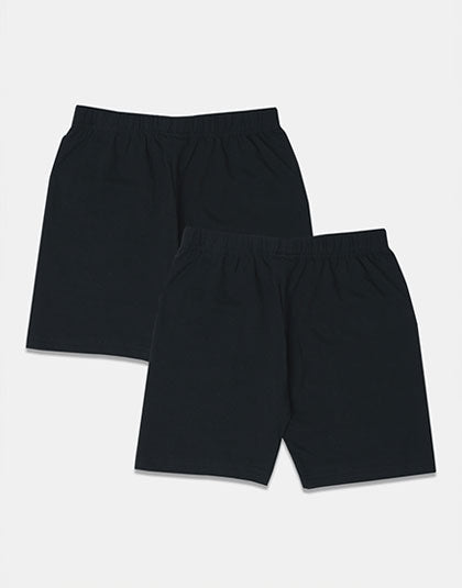 Girls Pack of 2 Black Innerwear Shorts