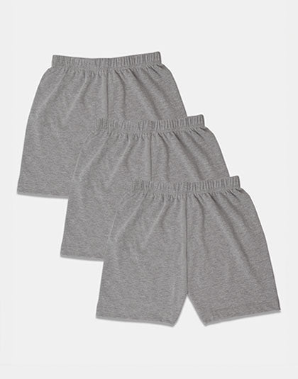 Girls Pack of 3 Grey Melange Innerwear Shorts