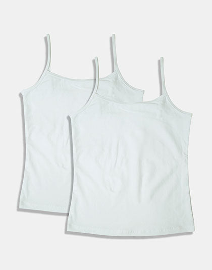 Pack of 2 Girls White Non Padded Camisole