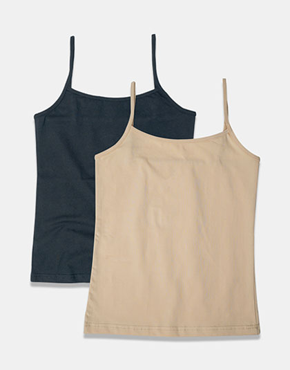 Pack of 2 Girls Multicolor Non Padded Camisole