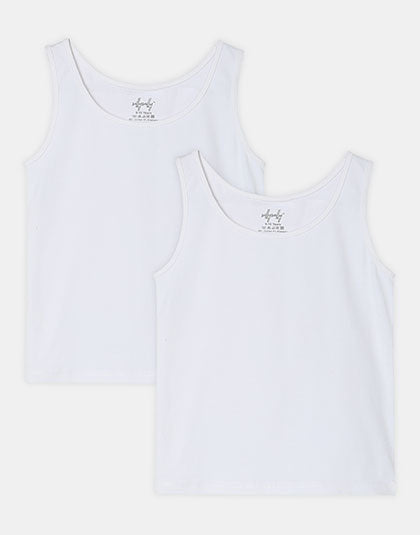 Pack of 2 Girls Vests. Stretchable fabric